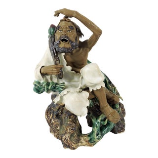 20th. Century Chinese Shiwan Figure, the Mad Monk Ji Gong, Signed/Hall Marked For Sale