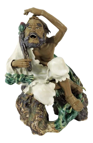 Vintage Chinese Shiwan Figure, the Mad Monk Ji Gong, Signed/Hall Marked