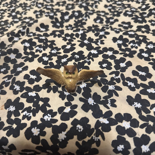 Vintage Hagen-Renaker "Papa Owl" Miniature Bone China Figurine With Spread Wings, C. 1950s-1960s For Sale In New Orleans - Image 6 of 6