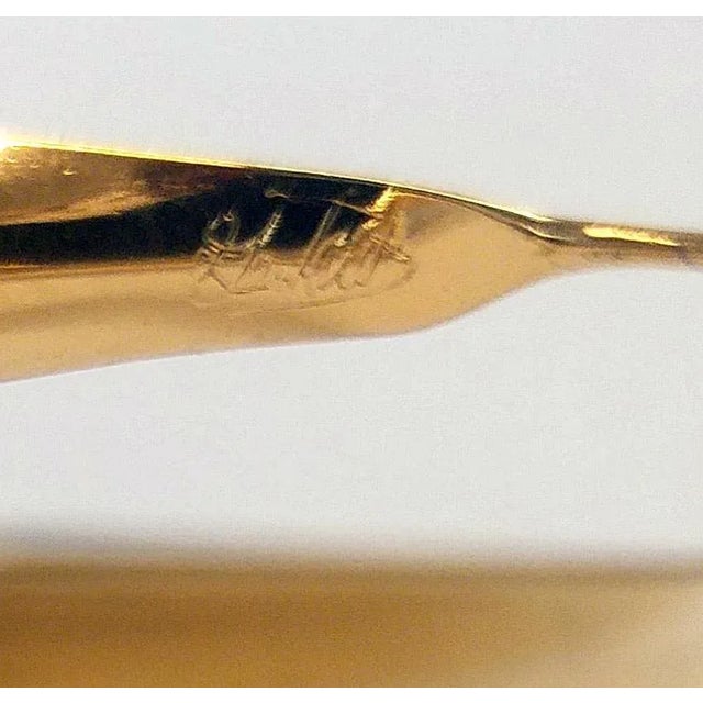 Vintage Anticlastic Gold Hoops, Gerhard Herbst Studio Earrings 2-Pieces For Sale - Image 4 of 7