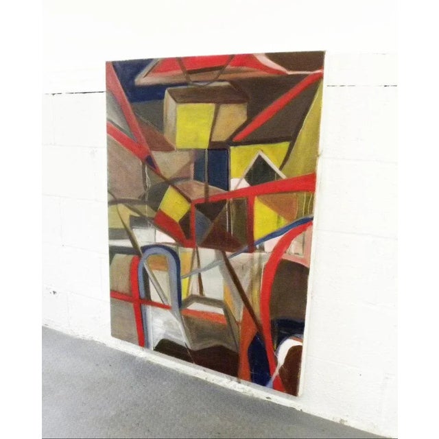Mid-Century Modern Vintage Mid Century Abstract Original Oil Painting For Sale - Image 3 of 7