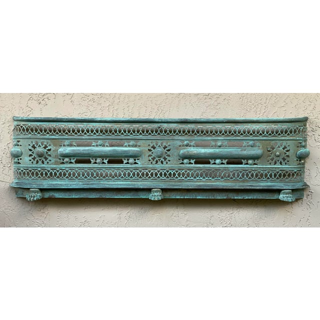 One-of-a-Kind Brass Wall Sculpture - Antique Neoclassical Fireplace Surround Art For Sale - Image 10 of 15