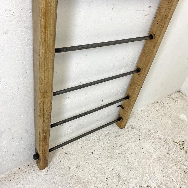 Wood Antique Towel Rack in Oak For Sale - Image 7 of 9