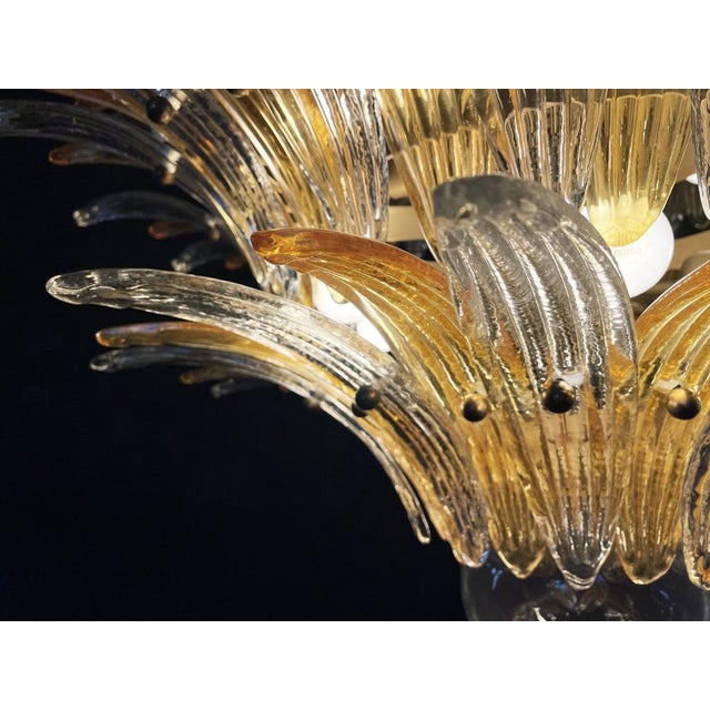 Palmette Ceiling Light with Clear and Amber Glasses, 1990 For Sale - Image 10 of 18