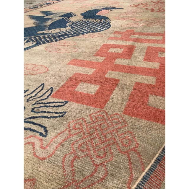 Antique Chinese Dragon and Phoenix Wedding Rug With Double Happiness Symbol 9'2" X 11'8" For Sale - Image 17 of 18