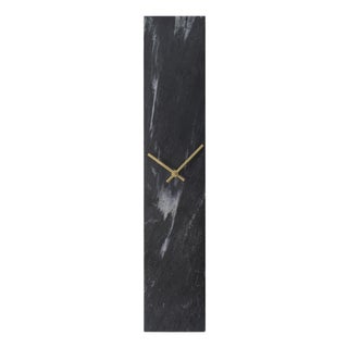 Mies Black Marble Monolith Clock For Sale