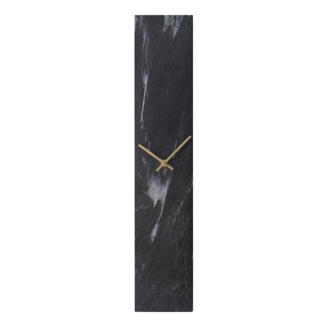 Mies Black Marble Monolith Clock For Sale