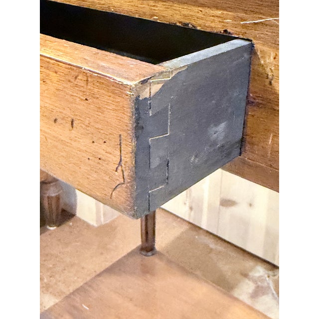 Wood Antique Louis XVI Style Mahogany Rafraichissoir Side Table With Marble Top For Sale - Image 7 of 9