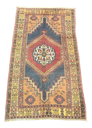 Vintage Traditional Turkish Handmade Wool Area Rug