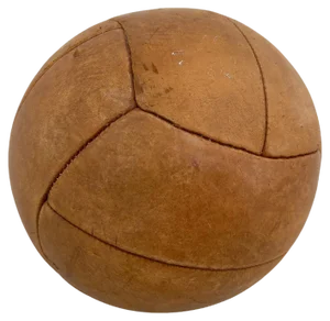 Vintage Brown Leather Medicine Ball, 1930s