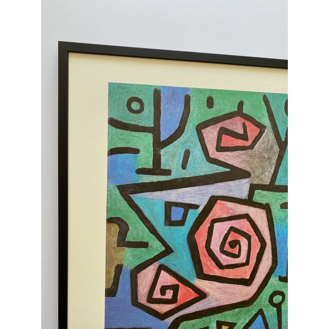 Paul Klee Paul Klee Vintage 1986 Lithograph Print Framed Modernist Poster " Heroische Rosen " 1938 For Sale - Image 4 of 15