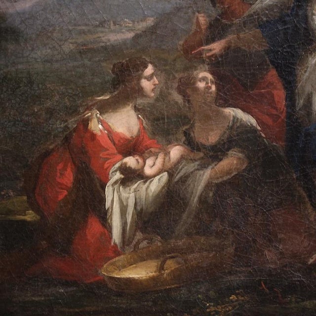 Venetian School, Moses Saved from the Waters, 1730, Oil on Canvas For Sale - Image 6 of 16