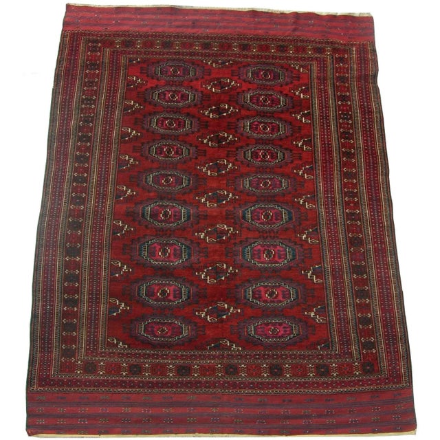 19th Century 1900s Antique Turkeman Rug For Sale - Image 5 of 5