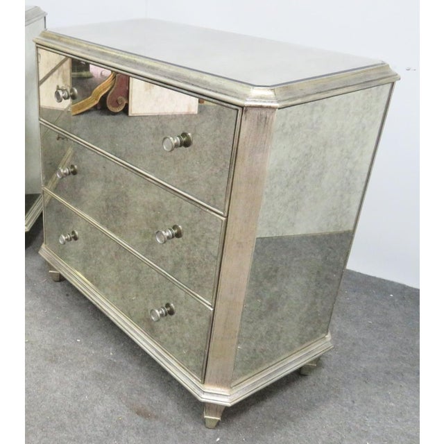 Ethan Allen Vivica Mirrored & Silver Gilt Chest Chairish