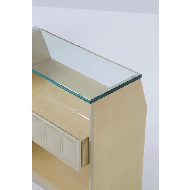 Italian Lacquered Wood and Glass Nightstands by Giovanni Gariboldi, 1950, Set of 2 For Sale - Image 6 of 9
