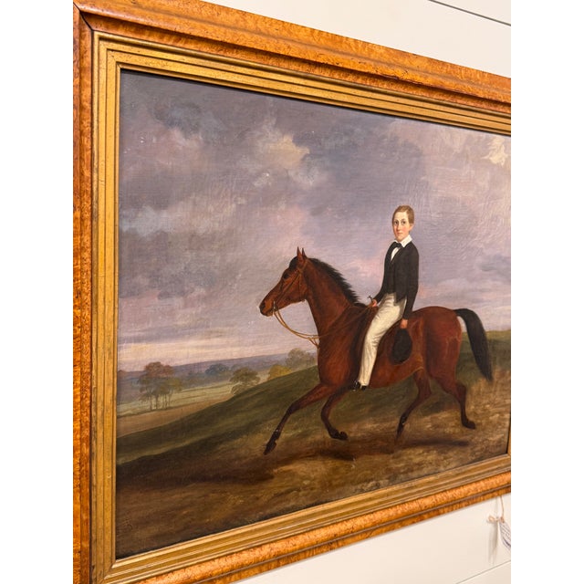 19th Century Equestrian Oil on Canvas For Sale - Image 4 of 11