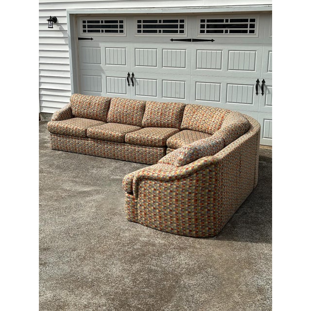 Late 20th Century Vintage Thayer Coggin Sectional Sofa With Geometric Upholstery For Sale - Image 5 of 18