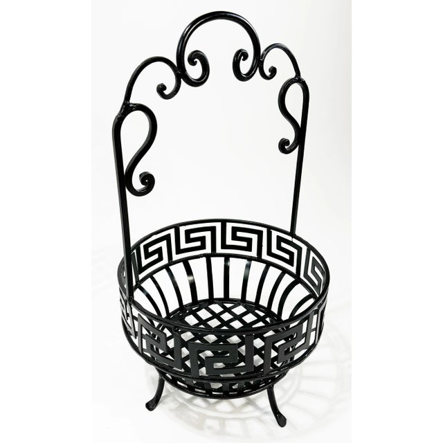 Vintage Iron Greek Key Fruit Bowl For Sale - Image 4 of 7