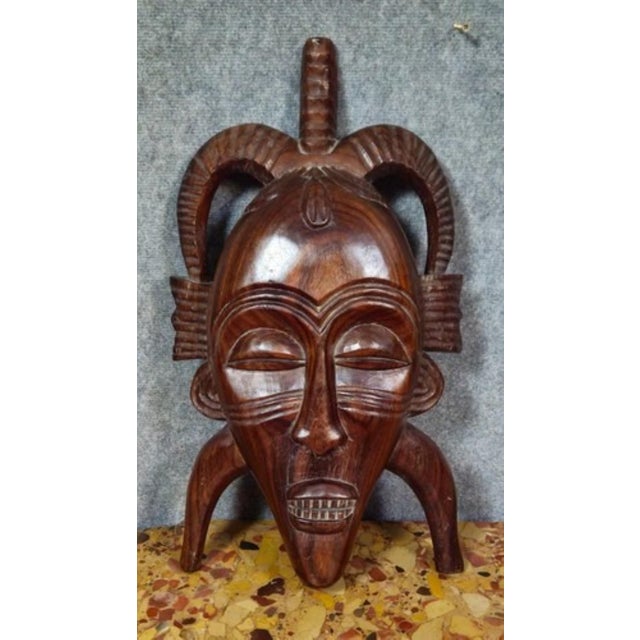 Wood Large 20th Century African Tribal Wooden Mask For Sale - Image 7 of 7