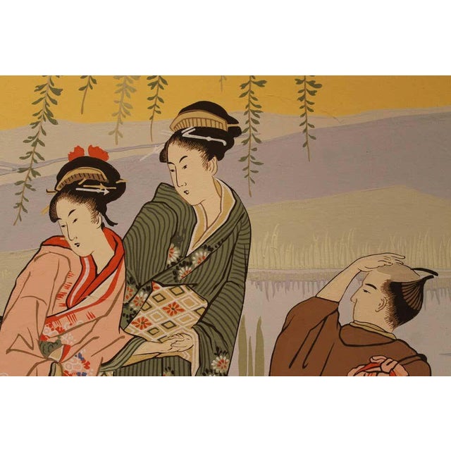 Zuber, Japanese Garden Landscape Scene, 1890s, Paper, Framed For Sale - Image 6 of 11