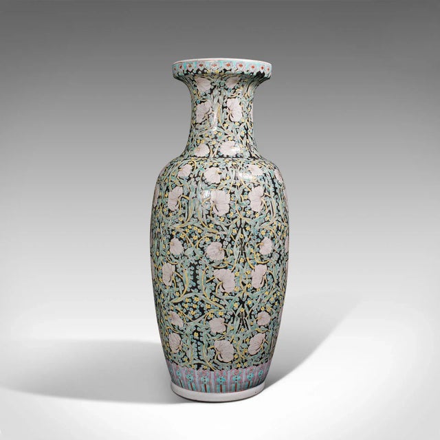 1950s 1950s Large Vintage Art Deco Oriental Ceramic Stem Vase For Sale - Image 5 of 13