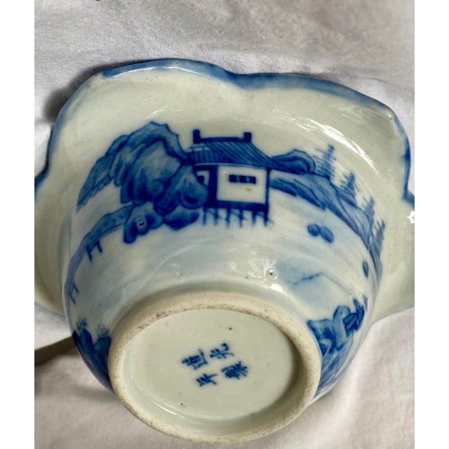 Chinese Late Qing / Republic Period Blue & White “Treasure Ship” Lobed Bowl For Sale - Image 3 of 18