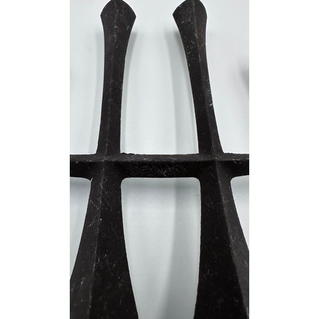 Vintage 1960s Cast Iron Candelabrum Attributed to Dansk by Jens Quistgaard Set For Sale In Palm Springs - Image 6 of 7