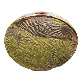 1990s Aleph Hammer Brutalist Outsider Art Oval Vase For Sale