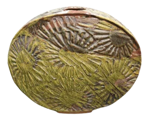 1990s Aleph Hammer Brutalist Outsider Art Oval Vase