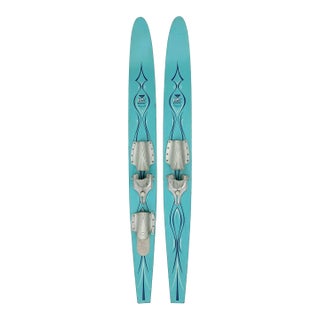 Vintage Voit Turquoise Water Skis For Sale
