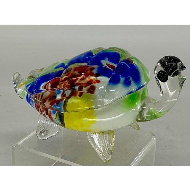 Italian Large Murano Style Glass Turtle Figurine For Sale - Image 3 of 12