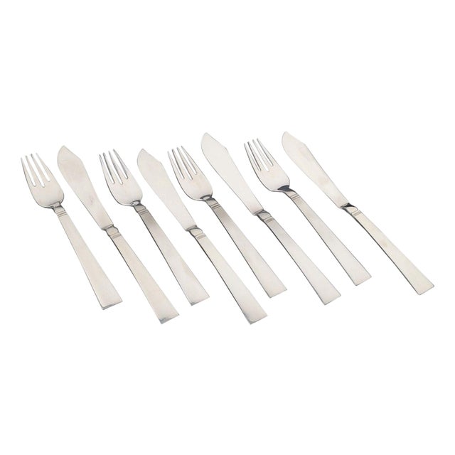 Fish Cutlery from Georg Jensen, 1930s, Set of 8 For Sale