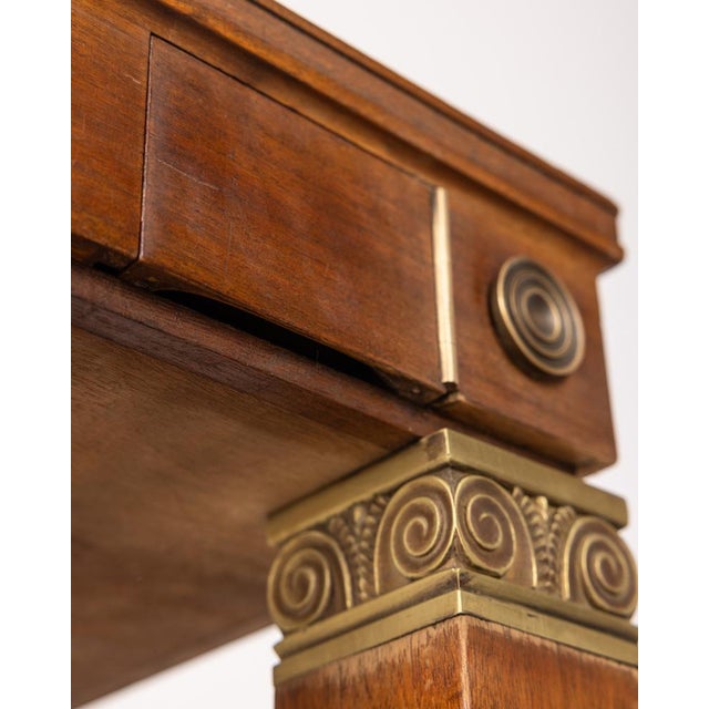 Vintage Game Table in Wood and Golden Brass Italian Design, 1940s For Sale - Image 10 of 13