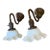 Rare Antique Brass and Wavy Milk Glass Wall Sconces - A Pair For Sale