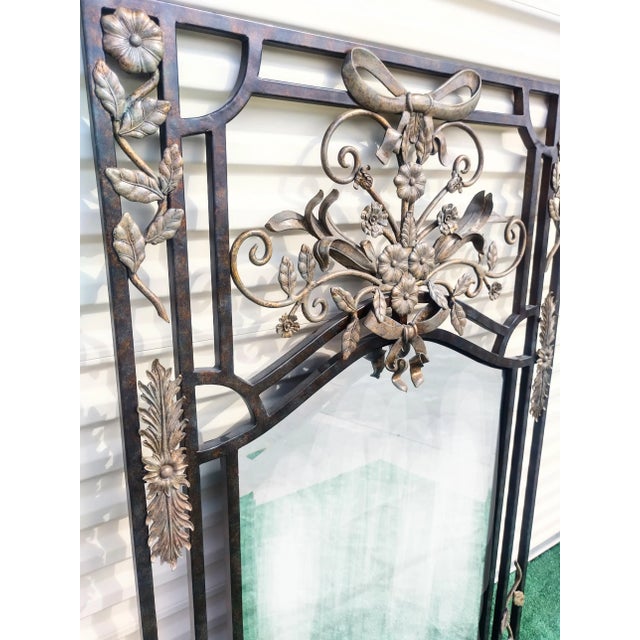 1980s Massive Vintage Regal LaBarge Iron Bow Decorative Wall Mirror For Sale - Image 5 of 10