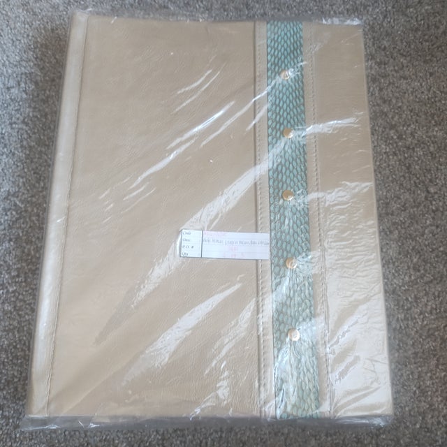 Rare R & Y Augousti Paris Leather Photo Album With Blue Cobra Snakeskin & Gold Studs NWT For Sale - Image 14 of 18