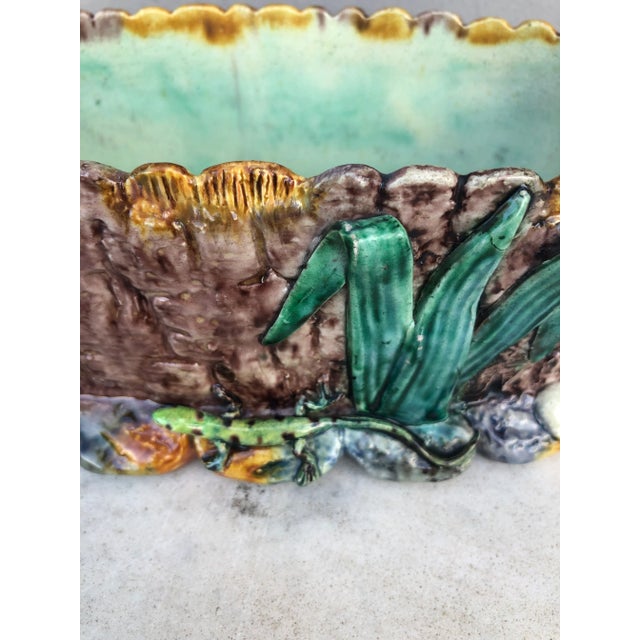 Brown 19th Century Majolica Palissy Jardiniere Thomas Sergent For Sale - Image 8 of 12