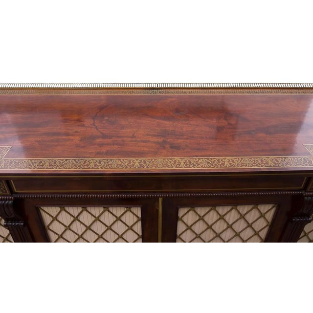 Regency Mahogany and Brass Inlaid Credenza From Westport House, Ireland For Sale - Image 9 of 18