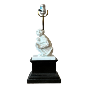 Vintage Boho Plaster Monkey Lamp