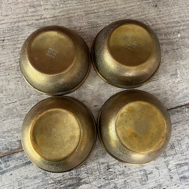 Set of 4 Vintage British Royal Navy Brass Finger Mess Bowls For Sale In Kansas City - Image 6 of 13