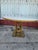 Vintage five-piece dining set includes a round pedestal table and four swivel armchairs. The set is constructed from...