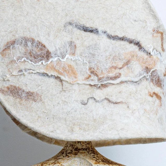 Beige Ceramic Table Lamp from Soholm with Felt Shade, Denmark, 1960s For Sale - Image 8 of 16