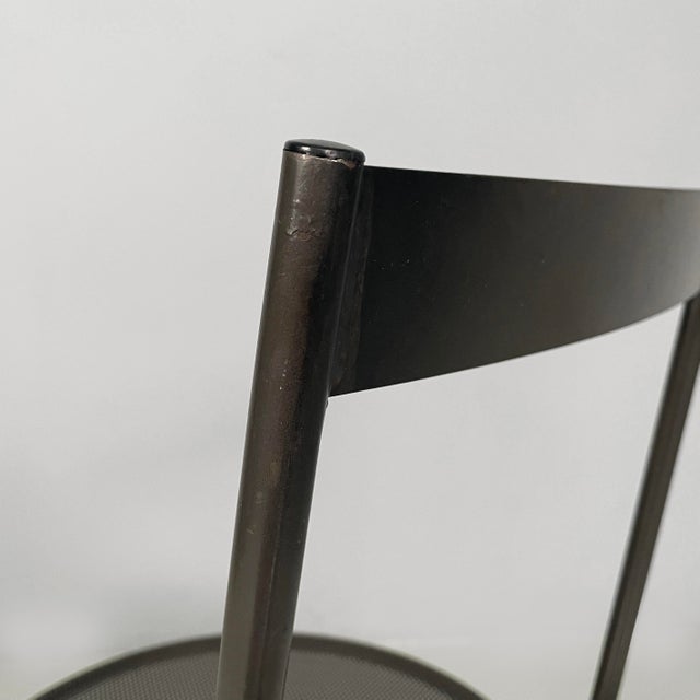 Italian Modern Black Metal Chairs by Emilio Nanni for Fly Line, 1980s, Set of 4 For Sale - Image 14 of 18