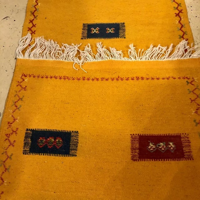 Textile Berber Tribal Moroccan Mustard Rug For Sale - Image 7 of 9