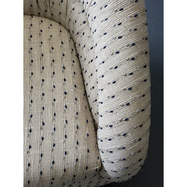 Vintage Upholstered Swivel Barrel Chairs by Precedent Furniture - A Pair For Sale In New York - Image 6 of 12