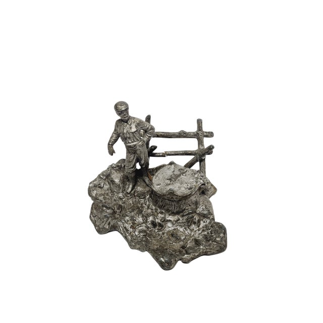 Silver Art Nouveau German Figurative Inkwell, 1890s For Sale - Image 8 of 8