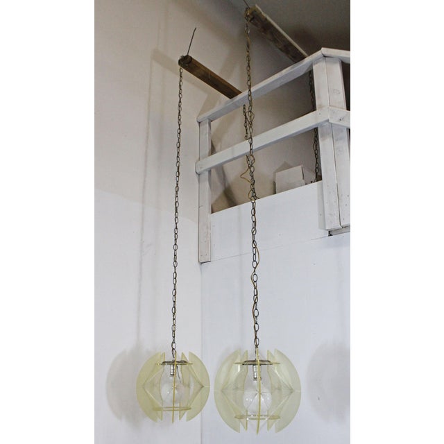 MidCentury Modern Lucite Nylon String Hanging Chain Lamp/Light