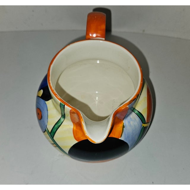 Art Deco Hand-Painted Geometric Jug from Crown Devon, 1930s For Sale - Image 6 of 8