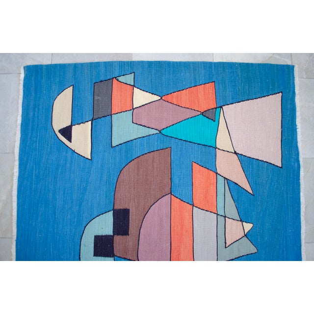 Paul Klee - Sailing Boats - Inspired Silk Hand Woven Area - Wall Rug Nautical Decor - 4′5″ × 5′11″ For Sale - Image 10 of 14
