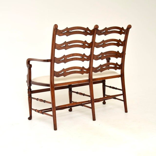 Early 19th Century Antique Georgian Ladderback Settee, 1820s For Sale - Image 5 of 12